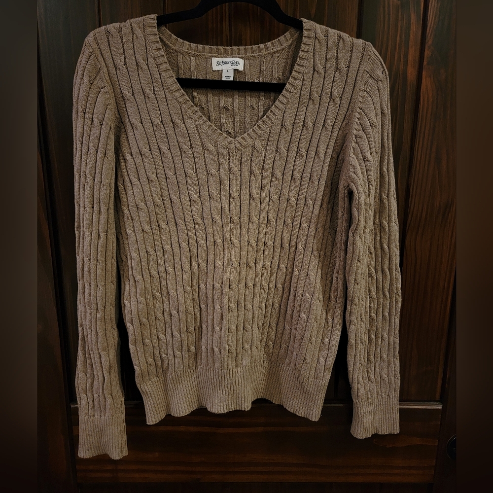 St. John's Bay V-Neck Sweater - Brown